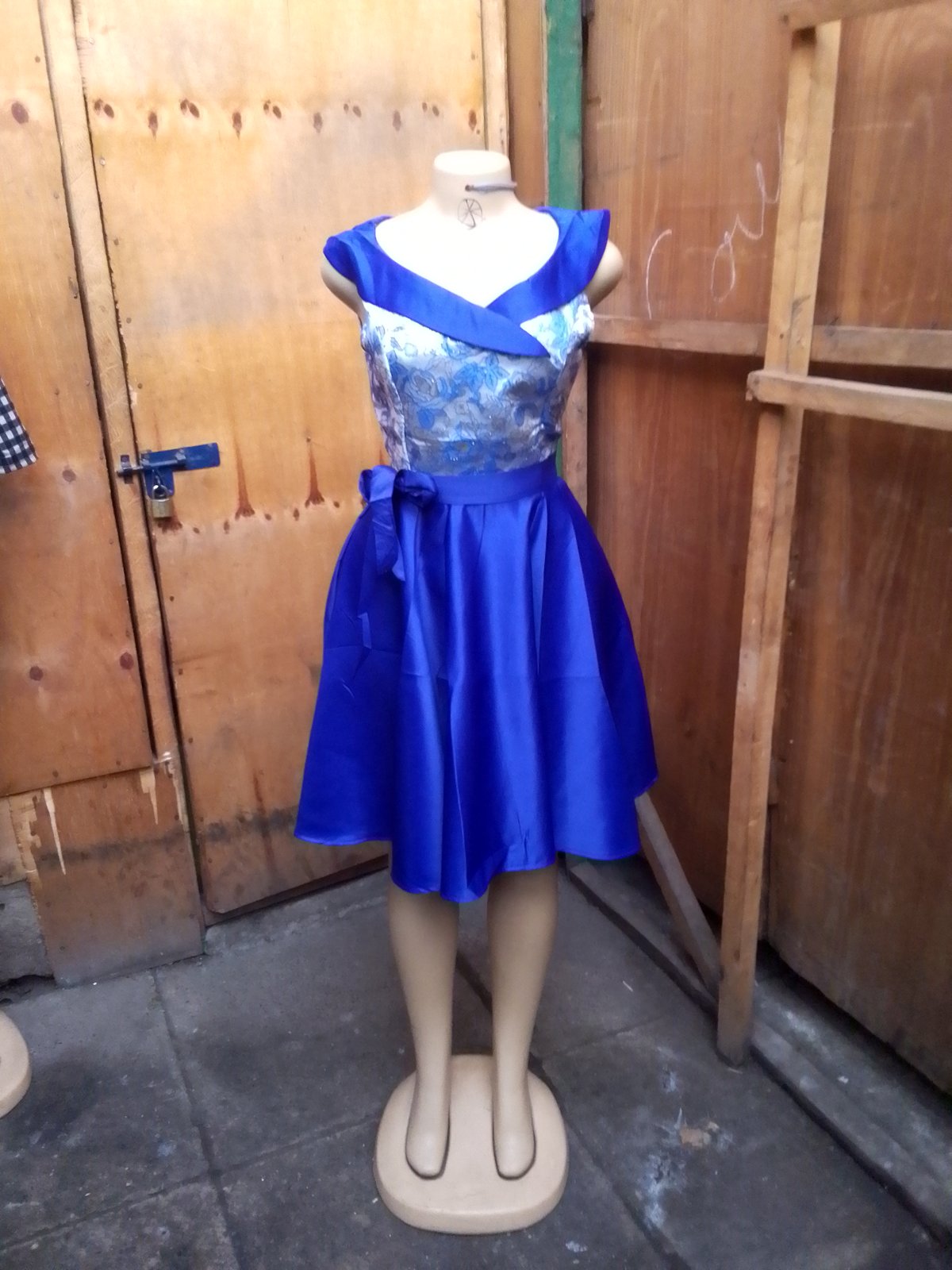 Blue Fit and Flare Dress