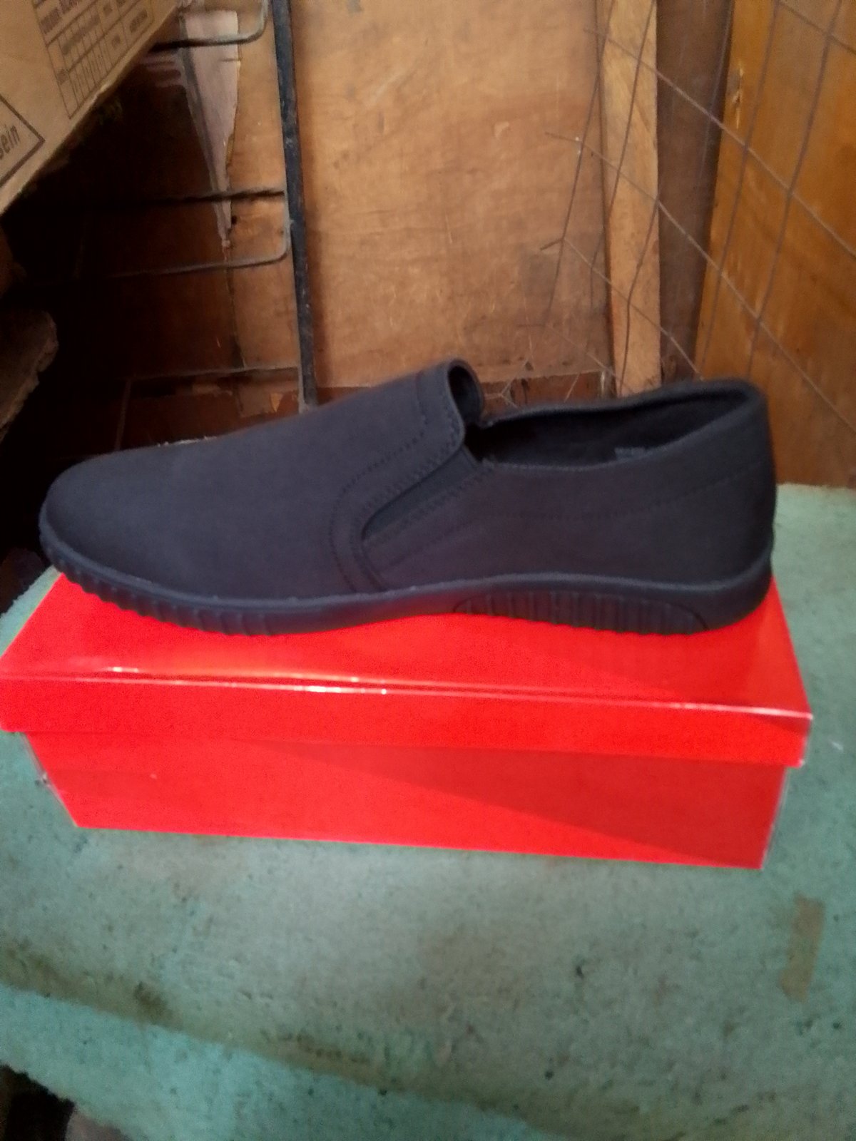 Black Canvas Slip-On Shoe